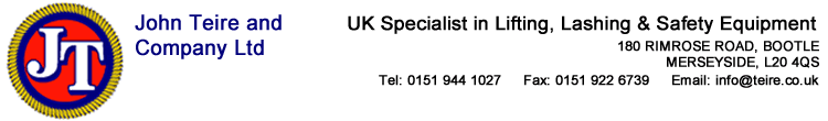 John Teire & Co Specialist Supplier Lifting Equipment
